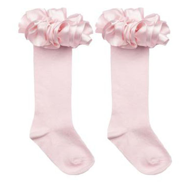 Pink Ruffle Knee High Socks