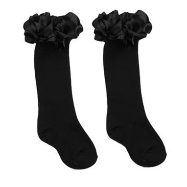 Black ruffle knee high socks
