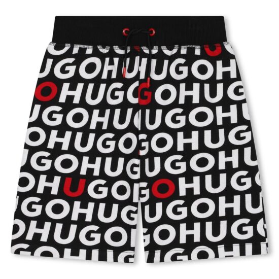 HUGO Black Logo Jersey Shorts