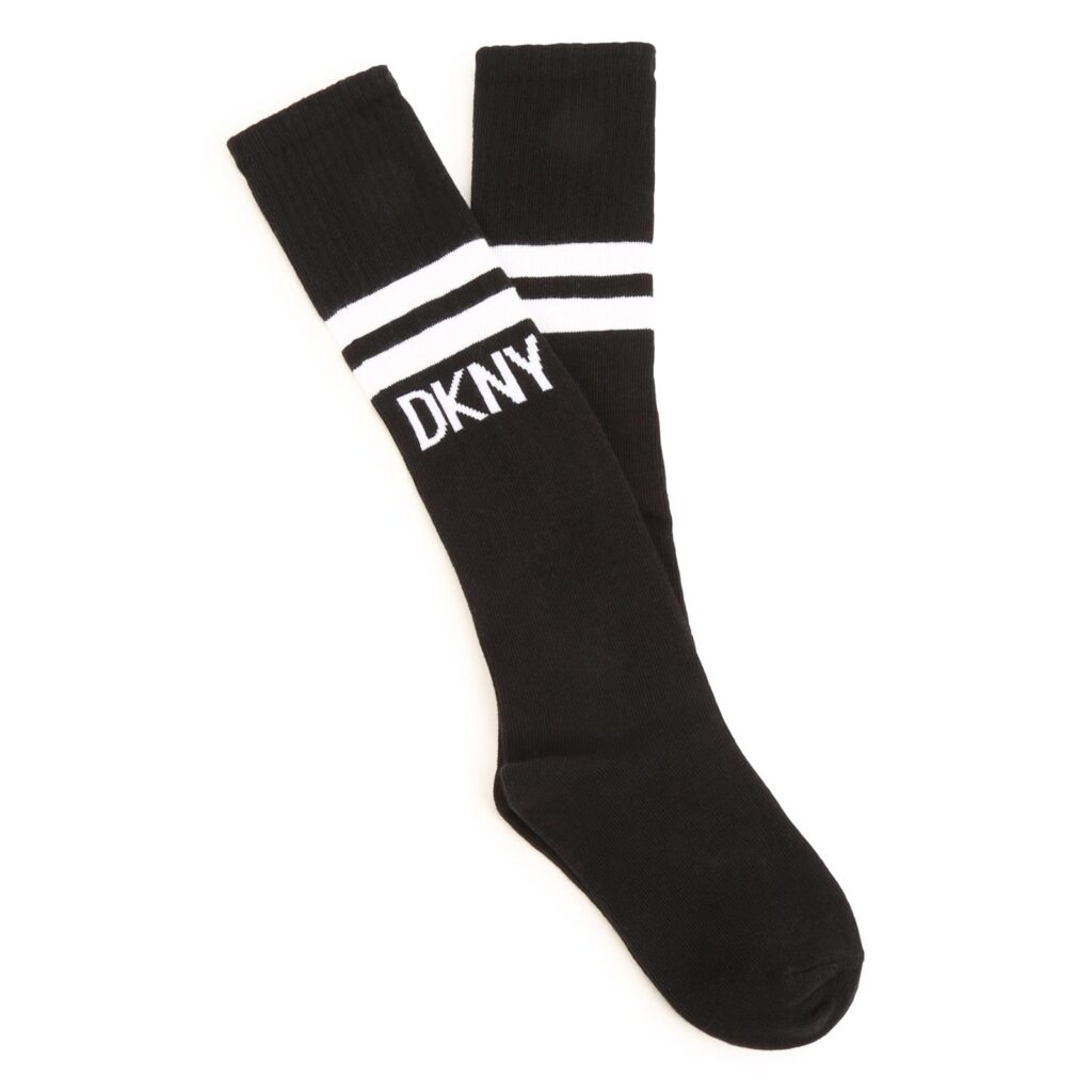DKNY Black Logo Knee Socks
