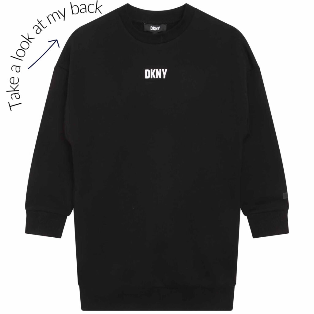 DKNY Black Sweatshirt Dress