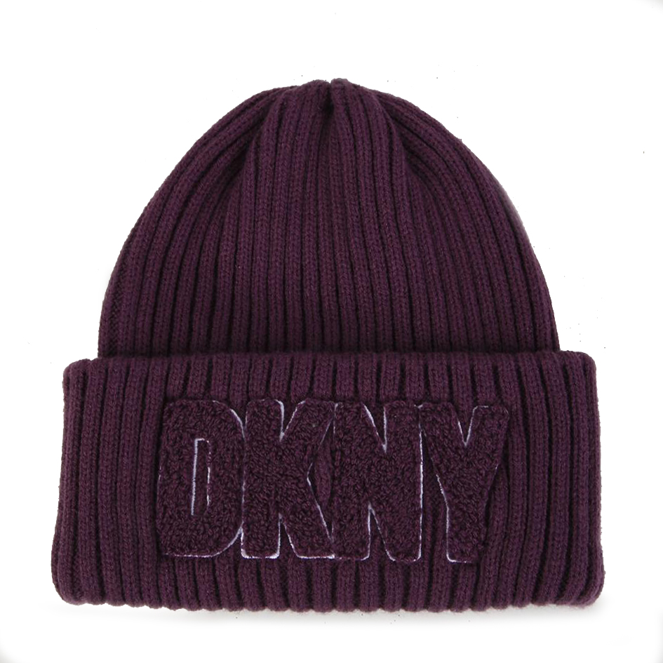 DKNY Purple Knitted Beanie