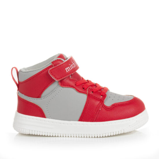 MITCH & SON RED & GREY HIGH TOP TRAINERS
