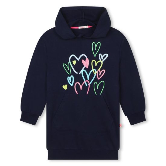 Billieblush navy hoodie sweatshirt dress for girls.