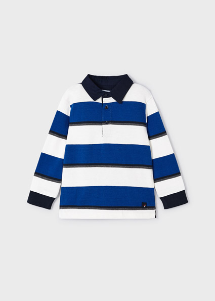MAYORAL Blue Striped Polo Shirt