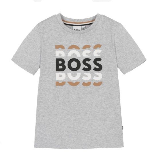 Boss Grey Triple Logo Tshirt