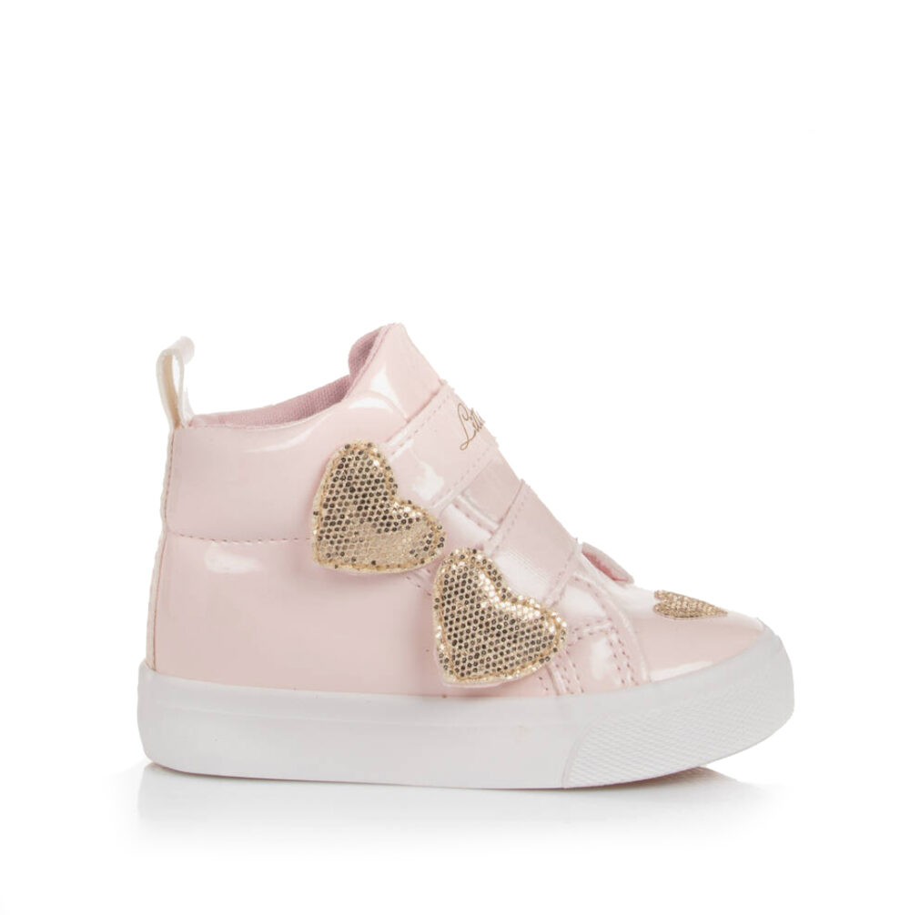 LITTLE A Pink Heart High Top Trainers