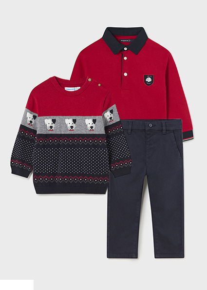 Mayoral Red & Navy Trouser Set