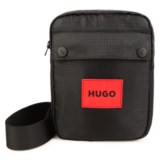HUGO Black Logo Messenger Bag