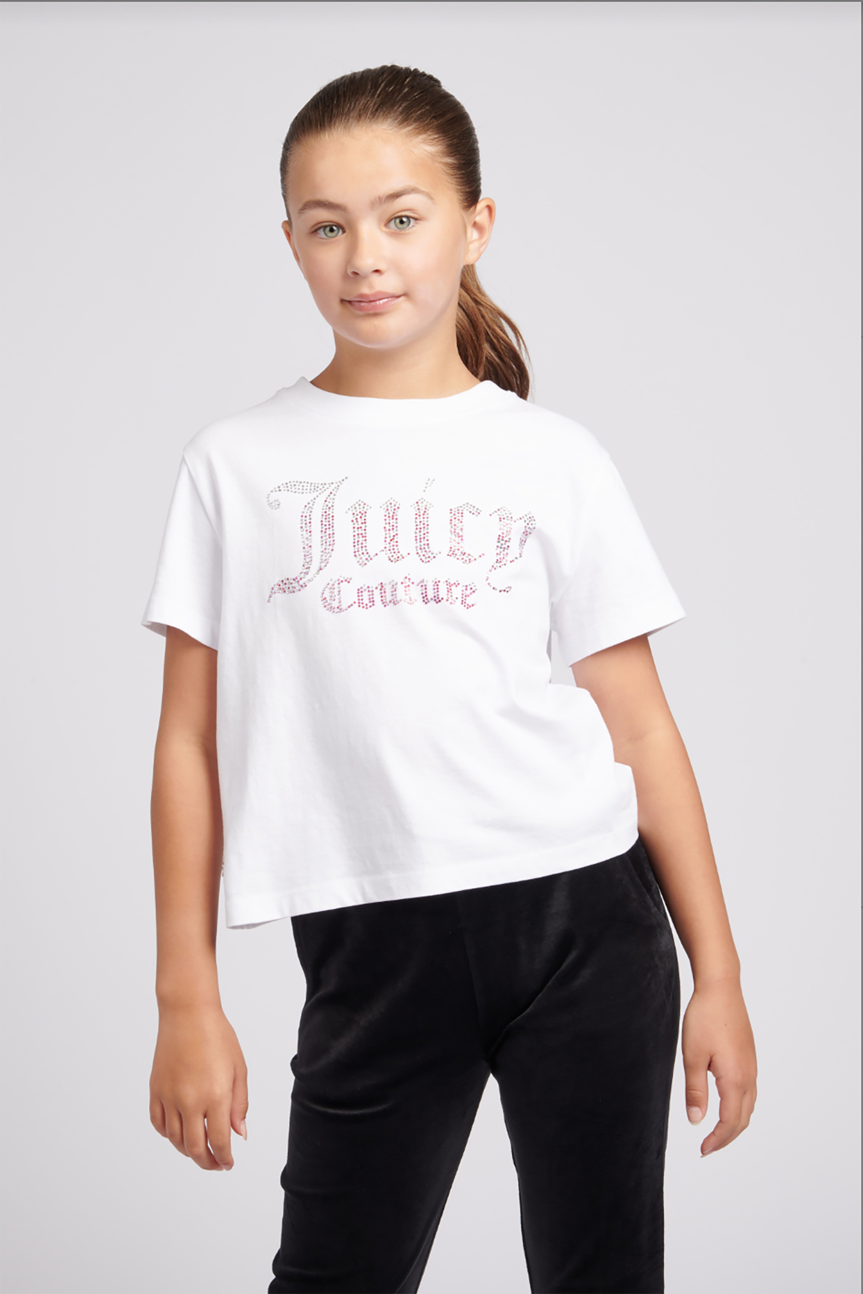 JUICY COUTURE White Rhinestone Logo Tshirt - Poppydoll