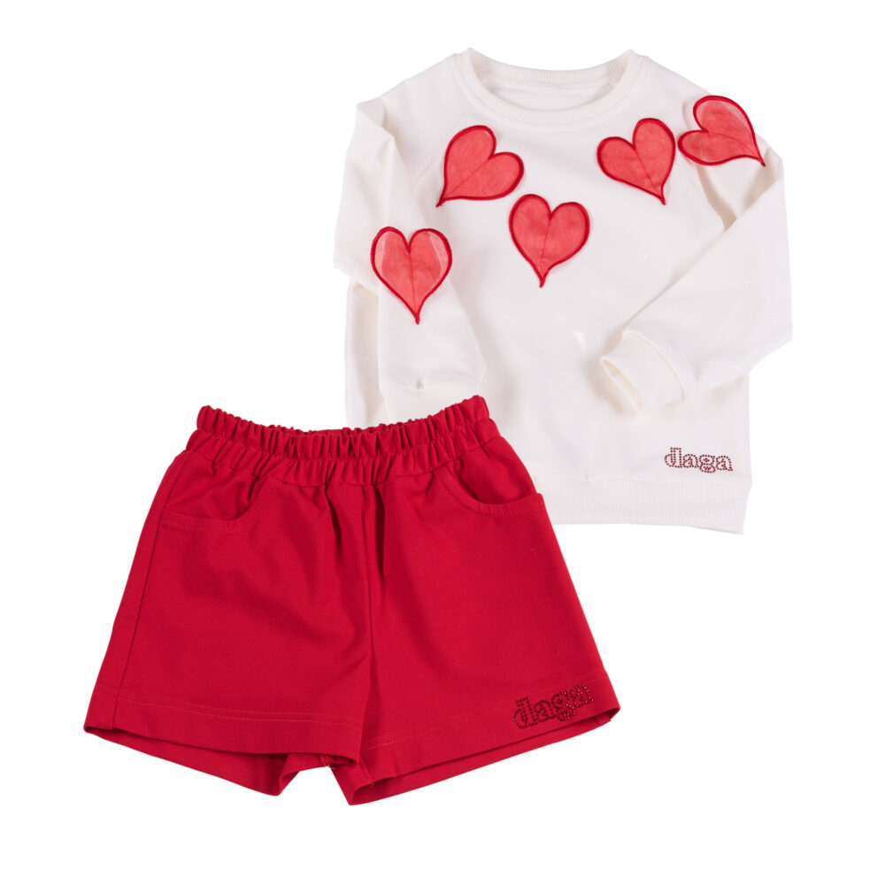 Daga Red Heart Shorts Set