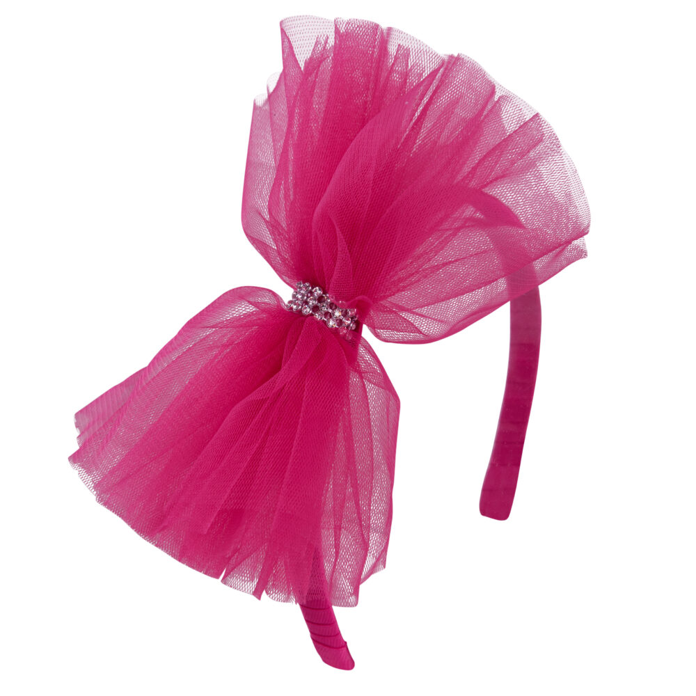 Daga pink tulle bow headband