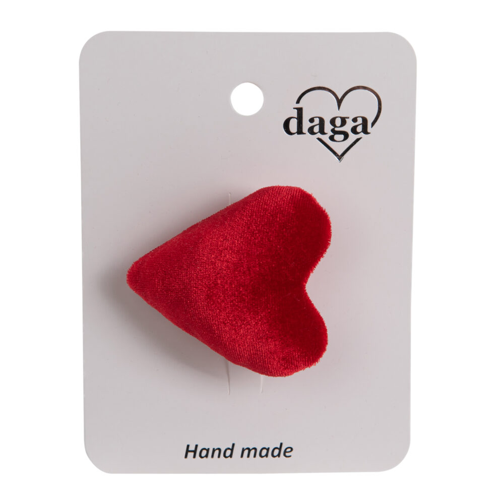 Daga Red Heart Hair Clip
