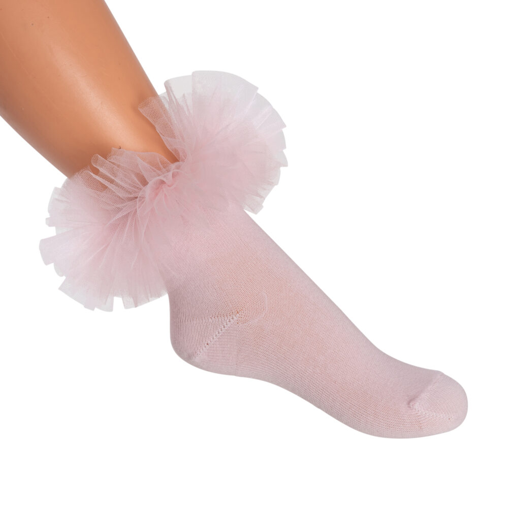 Daga Pink Tulle Ankle Socks