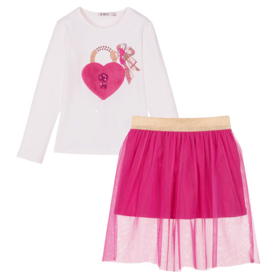 EMC Ivory & Pink Skirt Set