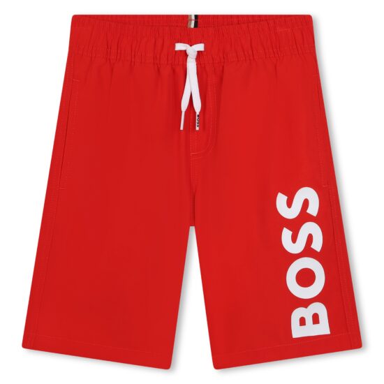 BOSS red logo swim shorts