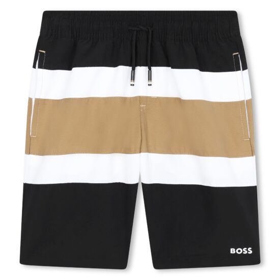 BOSS black and beige swim shorts