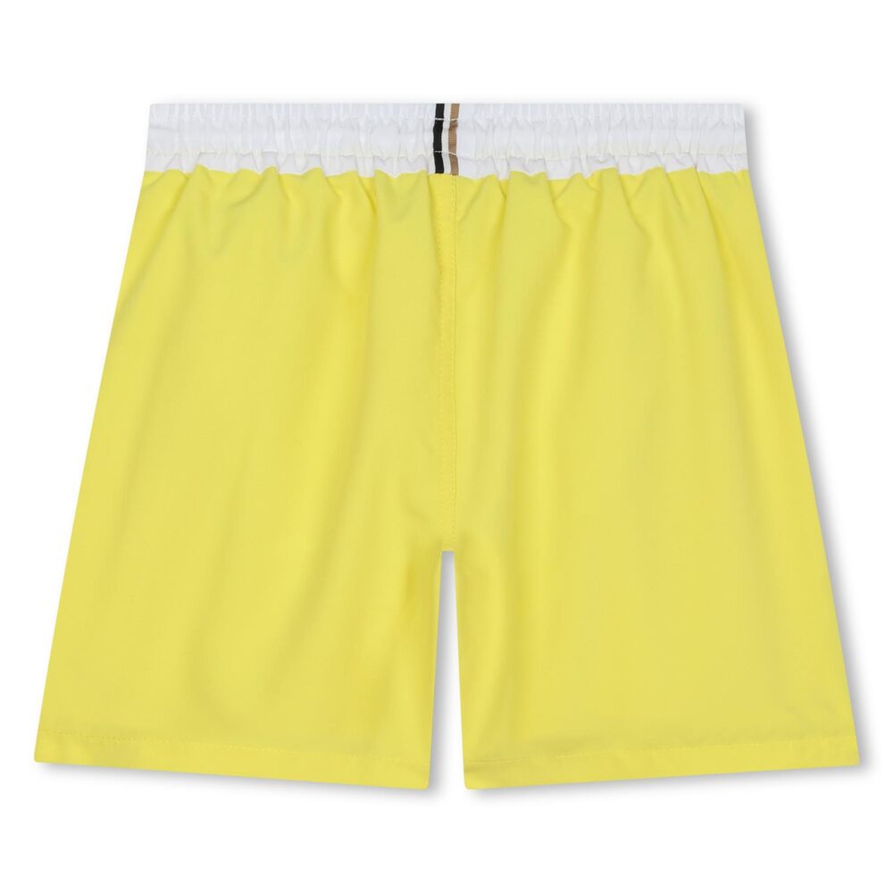 BOSS yellow magic print swim shorts