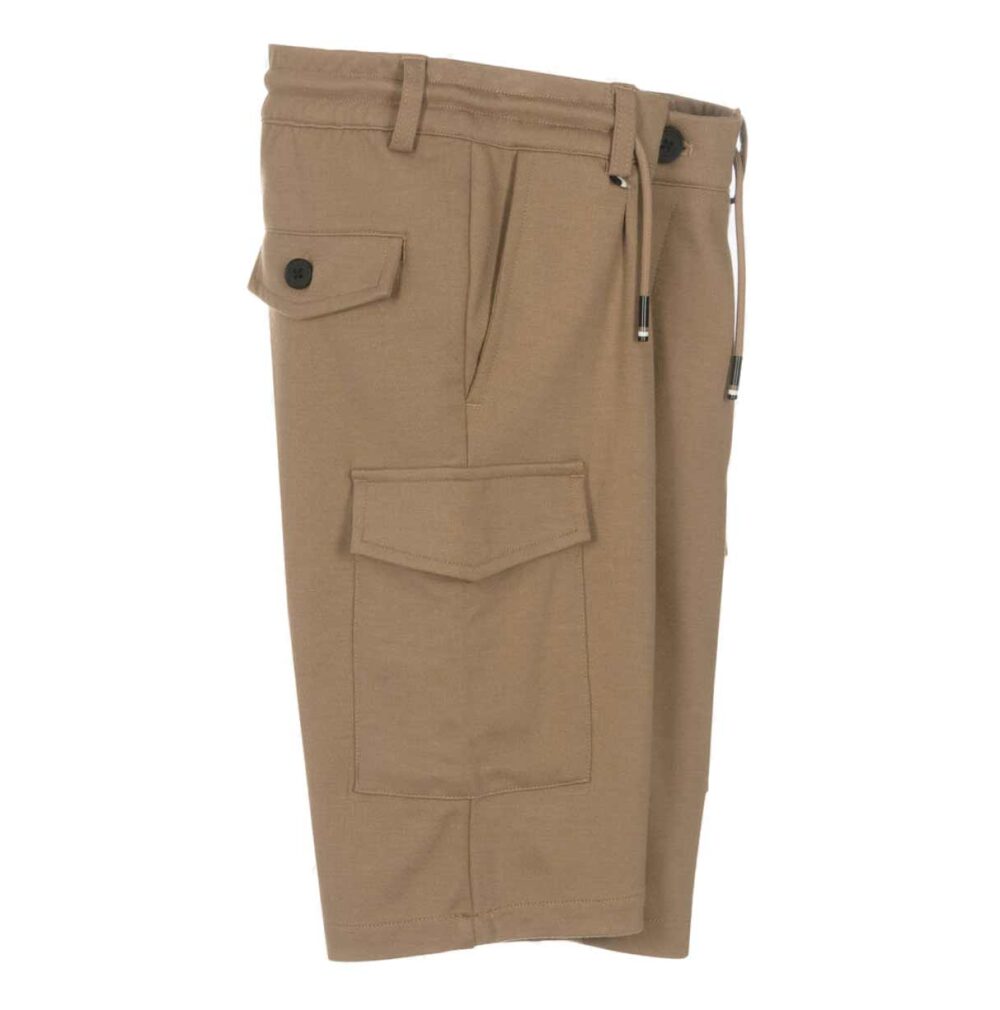 BOSS beige cargo shorts (side)