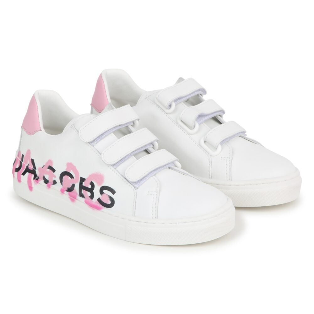 MARC JACOBS WHITE & PINK LOGO TRAINERS