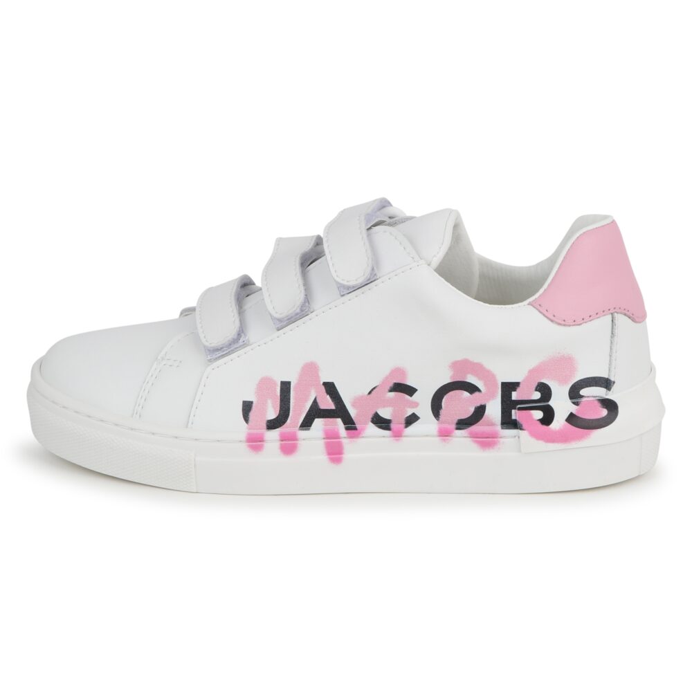 MARC JACOBS WHITE & PINK LOGO TRAINERS