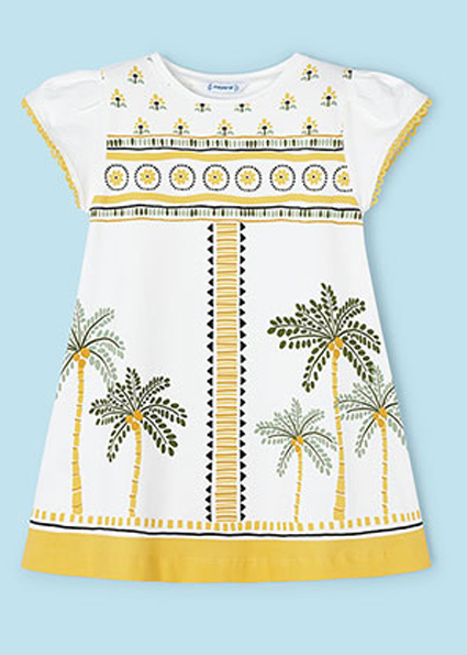 MAYORAL Palm Print Cotton Dress