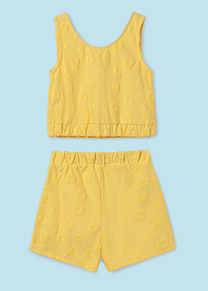 MAYORAL Yellow Jersey Shorts Set