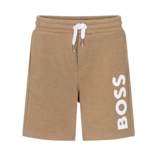 BOSS Beige Logo Jersey Shorts