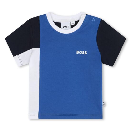 BOSS blue colourblock T-shirt