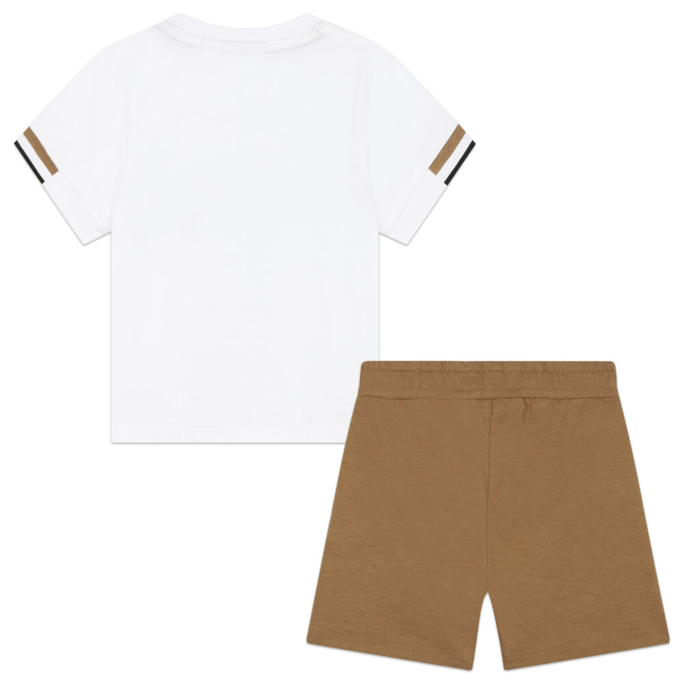 BOSS white and beige shorts set (back)