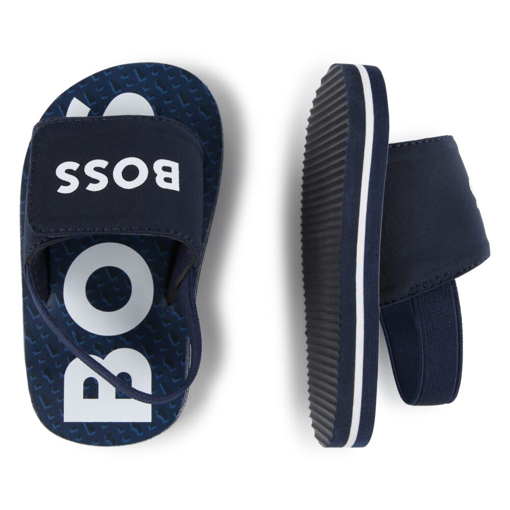 Boss blue logo sandals