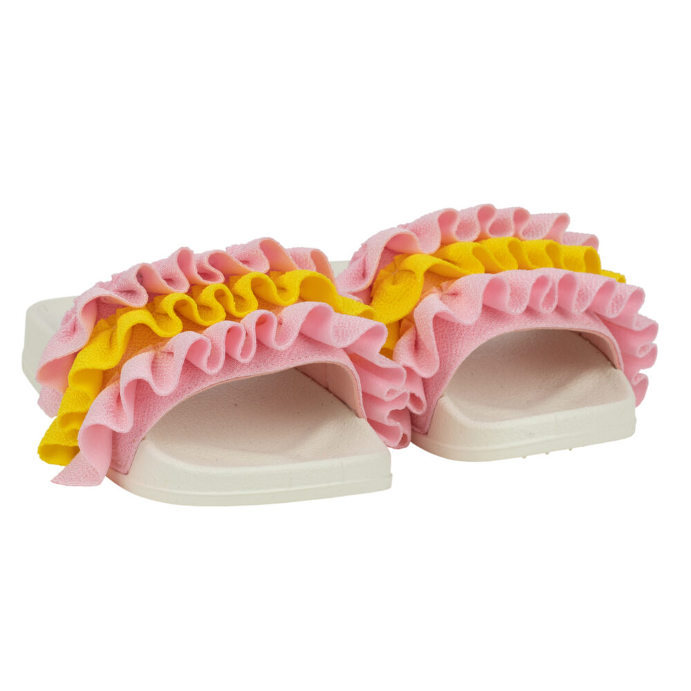 ADEE Frillly Pink & Yellow Sliders