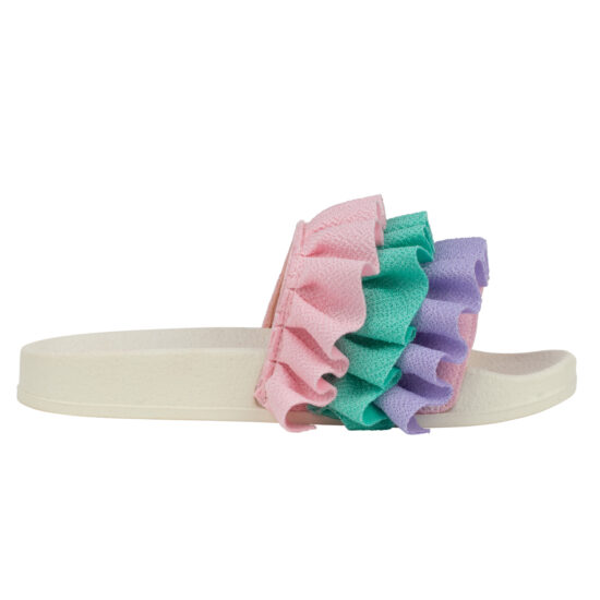 Adee frilly pink and green sliders