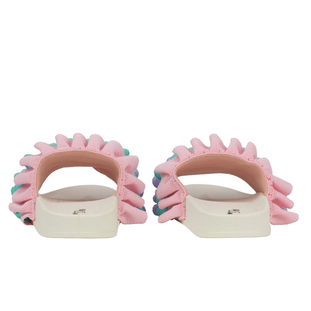 Adee frilly pink and green sliders