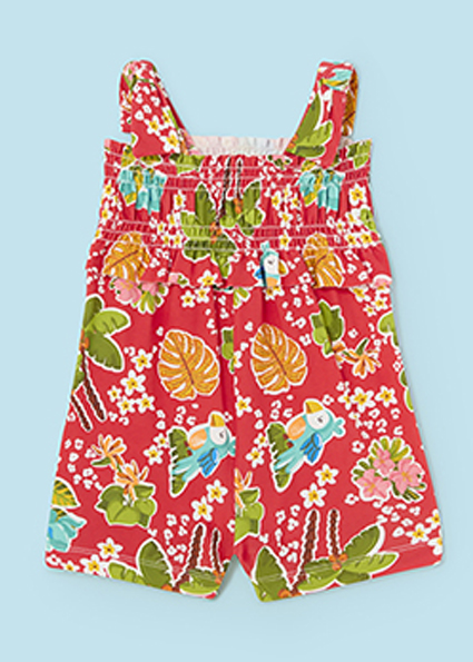 MAYORAL Red Parrot Playsuit