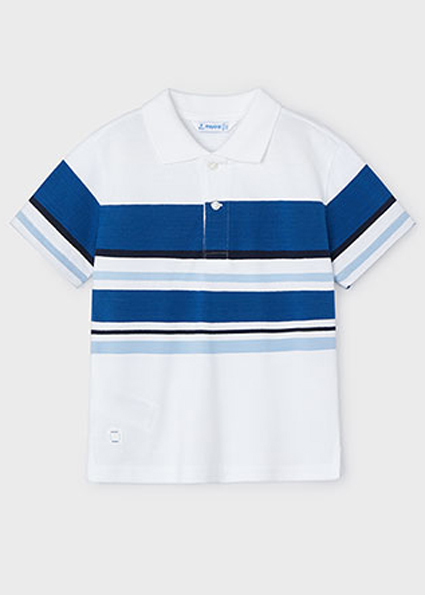 MAYORAL Blue & White Striped Polo