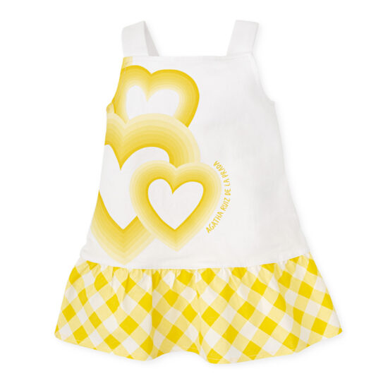 AGATHA Yellow & White Heart Print Dress