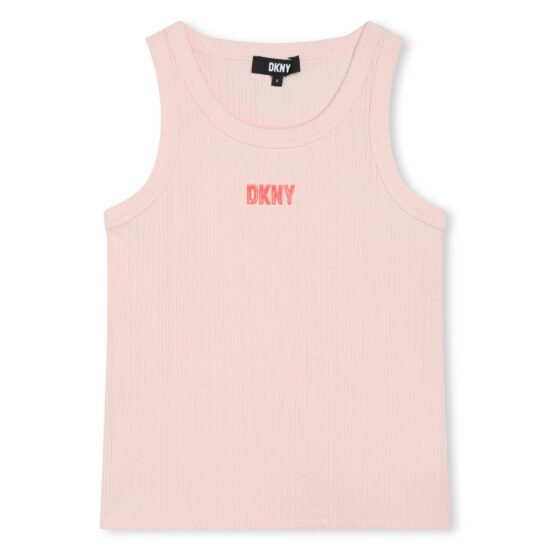 DKNY Pink Ribbed Vest Top