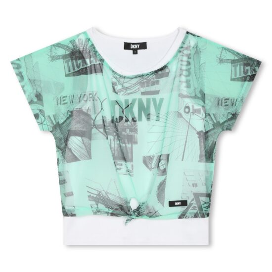 DKNY White & Green 2 in 1 Top