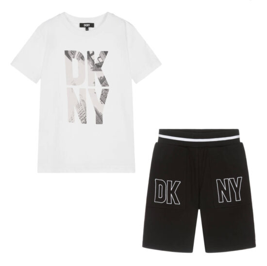 DKNY Black & White Shorts Set
