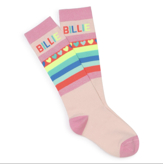Billieblush pink striped knee high socks